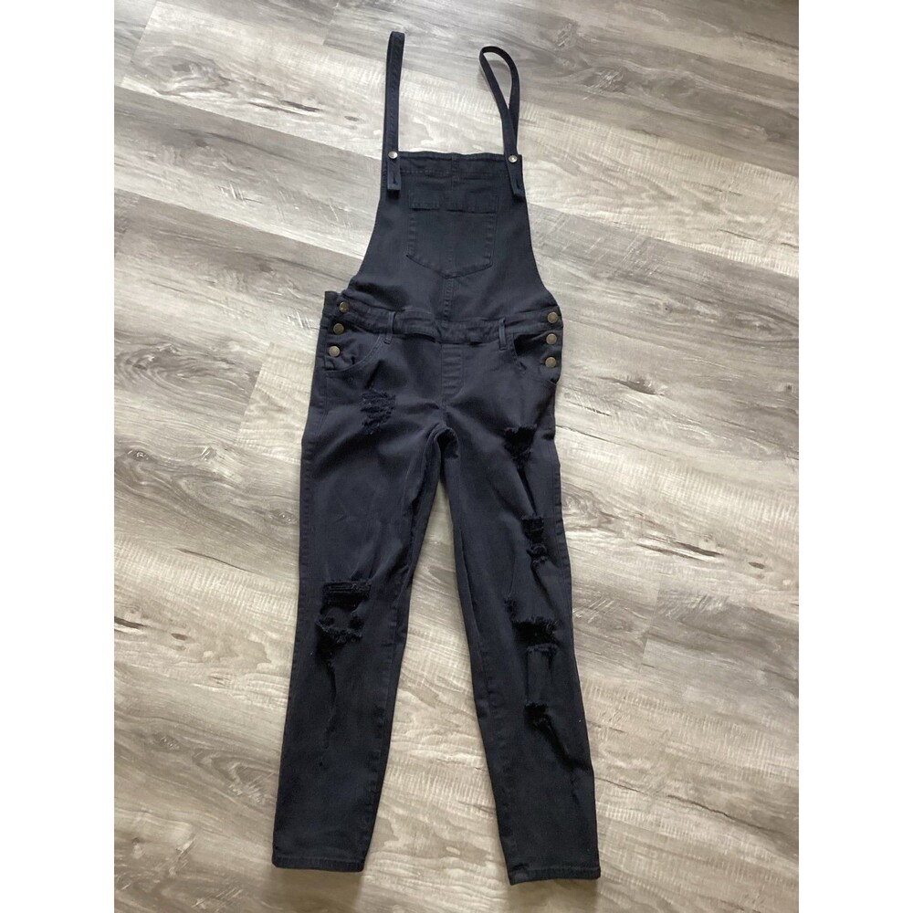 Vintage 90s Black Denim Guess Jeans Overalls Size 28